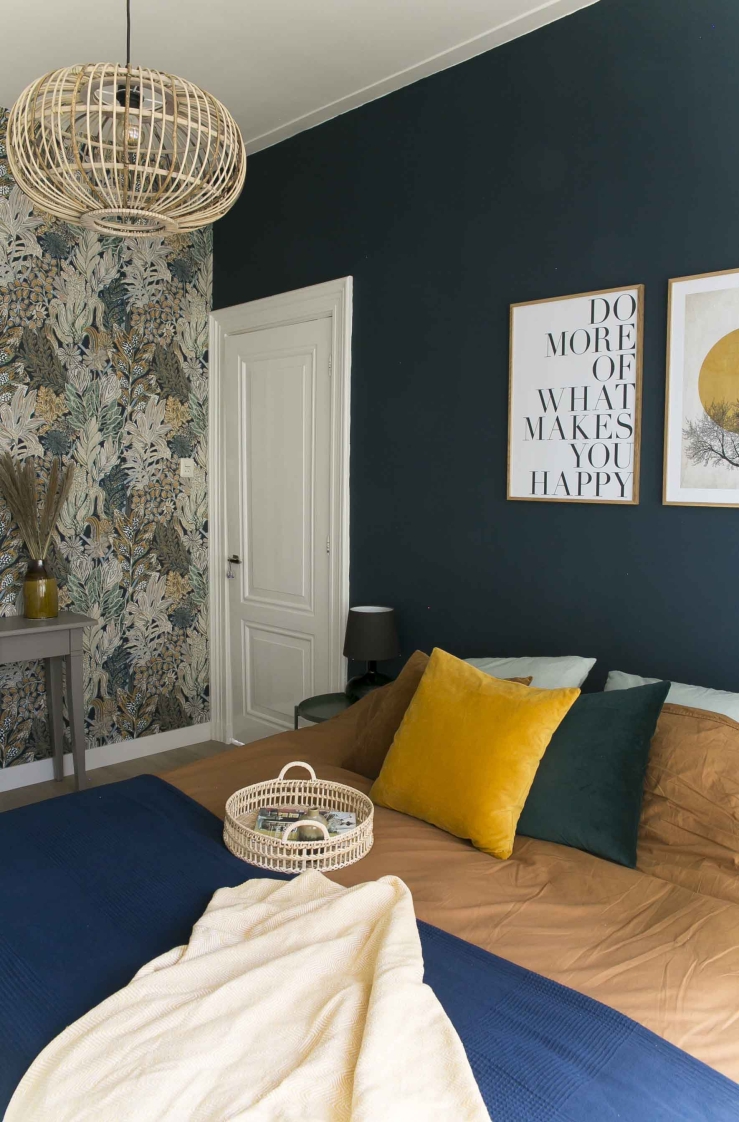 Behang slaapkamer: werk met veel kleur - Interior