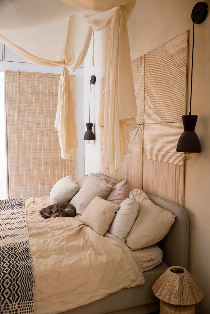 spuiten kaas profiel DIY hoofdbord bed: maak er eentje van bamboe panelen - Interior junkie